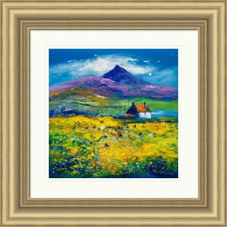 Wee Peat Stacks And Wild Machair Flowers, South Uist by John Lowrie Morrison Jolomo