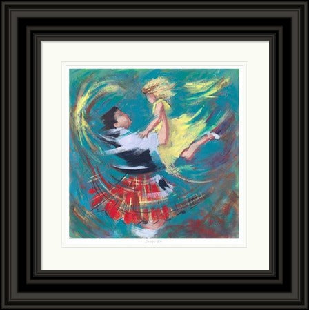 Daddy's Girl Ceilidh Dancing Art Print by Janet McCrorie