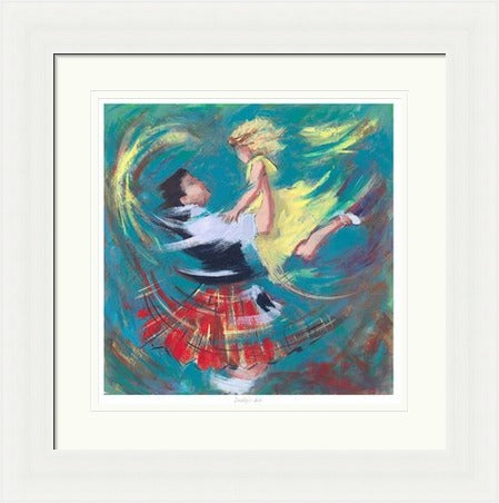 Daddy's Girl Ceilidh Dancing Art Print by Janet McCrorie