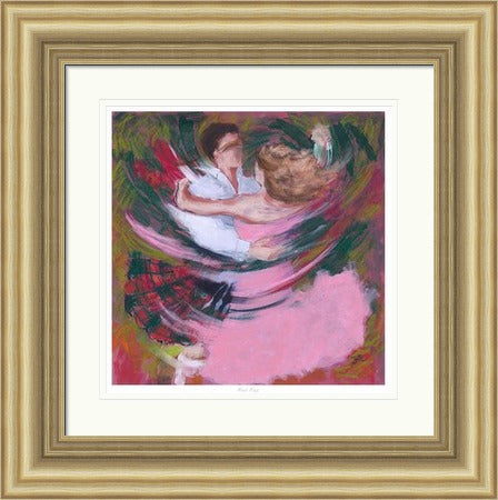 Pink Fizz Ceilidh Dancing Art Print by Janet McCrorie