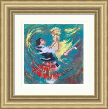 Daddy's Girl Ceilidh Dancing Art Print by Janet McCrorie