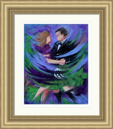 Misty Waltz Ceilidh Dancing Art Print by Janet McCrorie