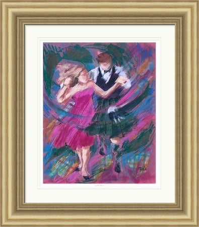 In the Pink Ceilidh Dancing Art Print by Janet McCrorie