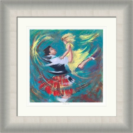 Daddy's Girl Ceilidh Dancing Art Print by Janet McCrorie