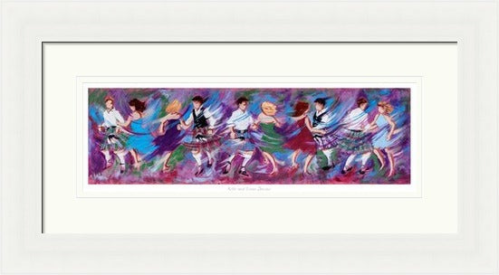 Kilts and Linen Dresses Ceilidh Dancing Art Print by Janet McCrorie