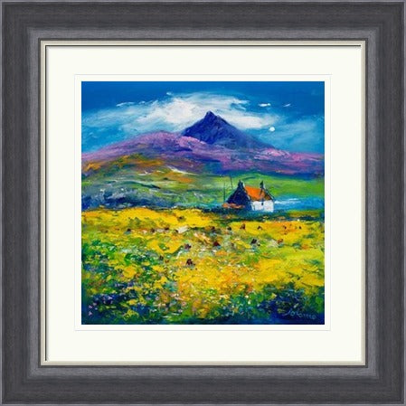 Wee Peat Stacks And Wild Machair Flowers, South Uist by John Lowrie Morrison Jolomo