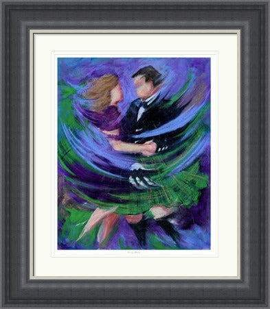 Misty Waltz Ceilidh Dancing Art Print by Janet McCrorie
