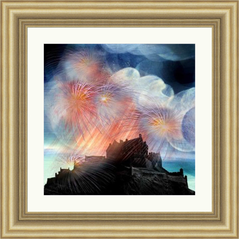 Festival Fireworks, Edinburgh Castle by Esther Cohen