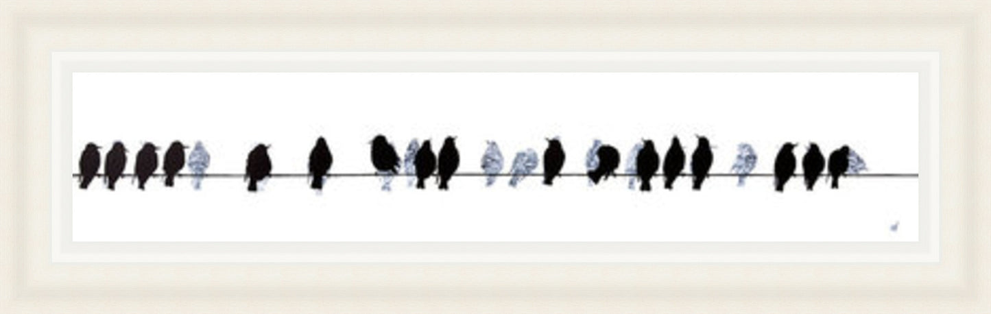 Starlings on a Telegraph Wire by Sandra Vick