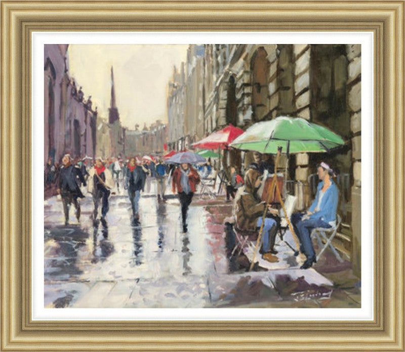 Rainy Day on the Royal Mile by James Somerville Lindsay