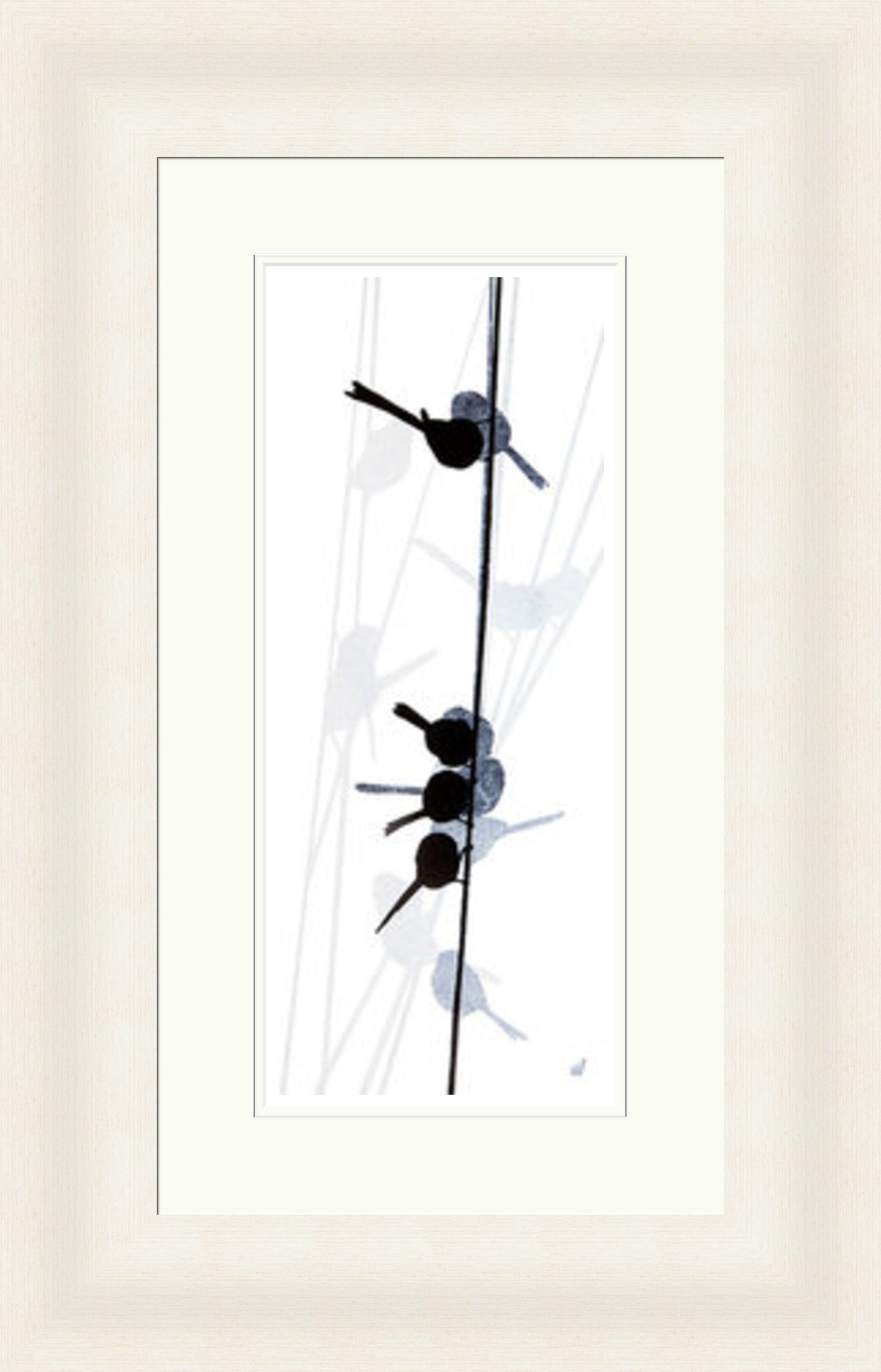 Long Tailed Tits in a Line by Sandra Vick