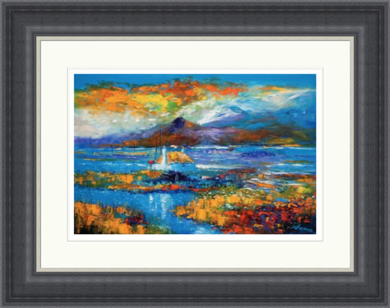 Wet Day Thatched Crofts Greenish South Uist by Jolomo