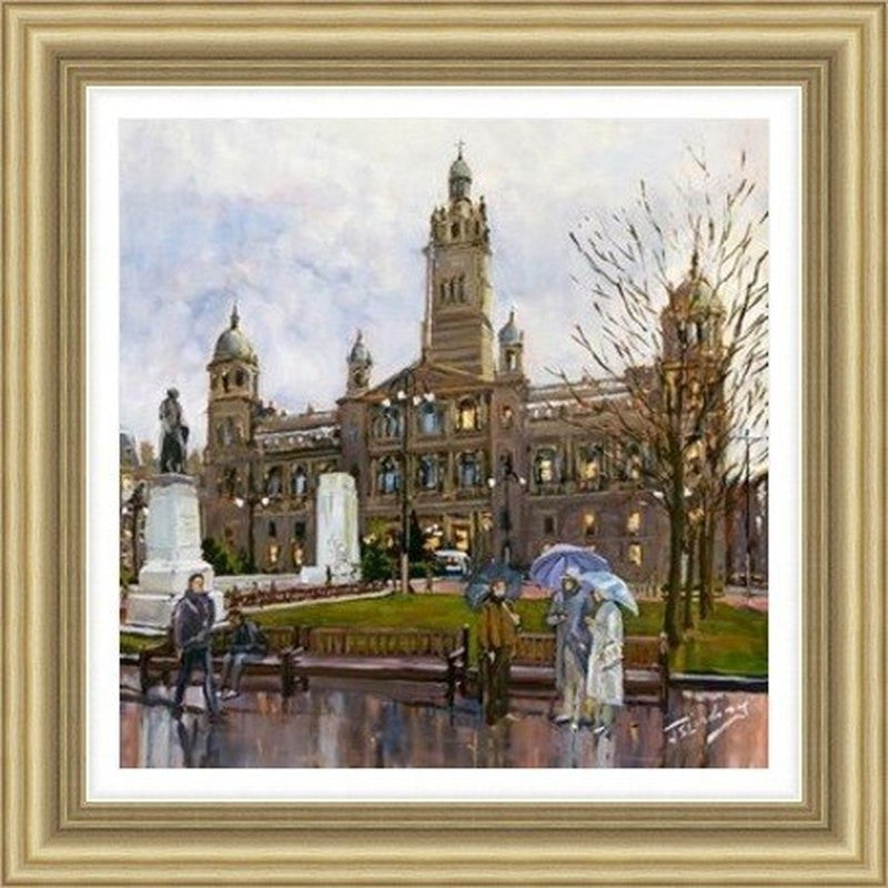 Rainy Day, George Square by James Somerville Lindsay