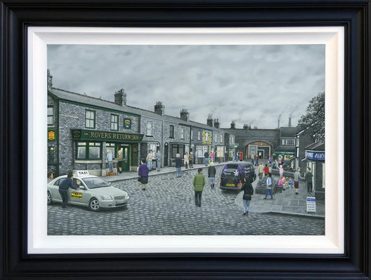 On The Cobbles Canvas Deluxe by Leigh Lambert