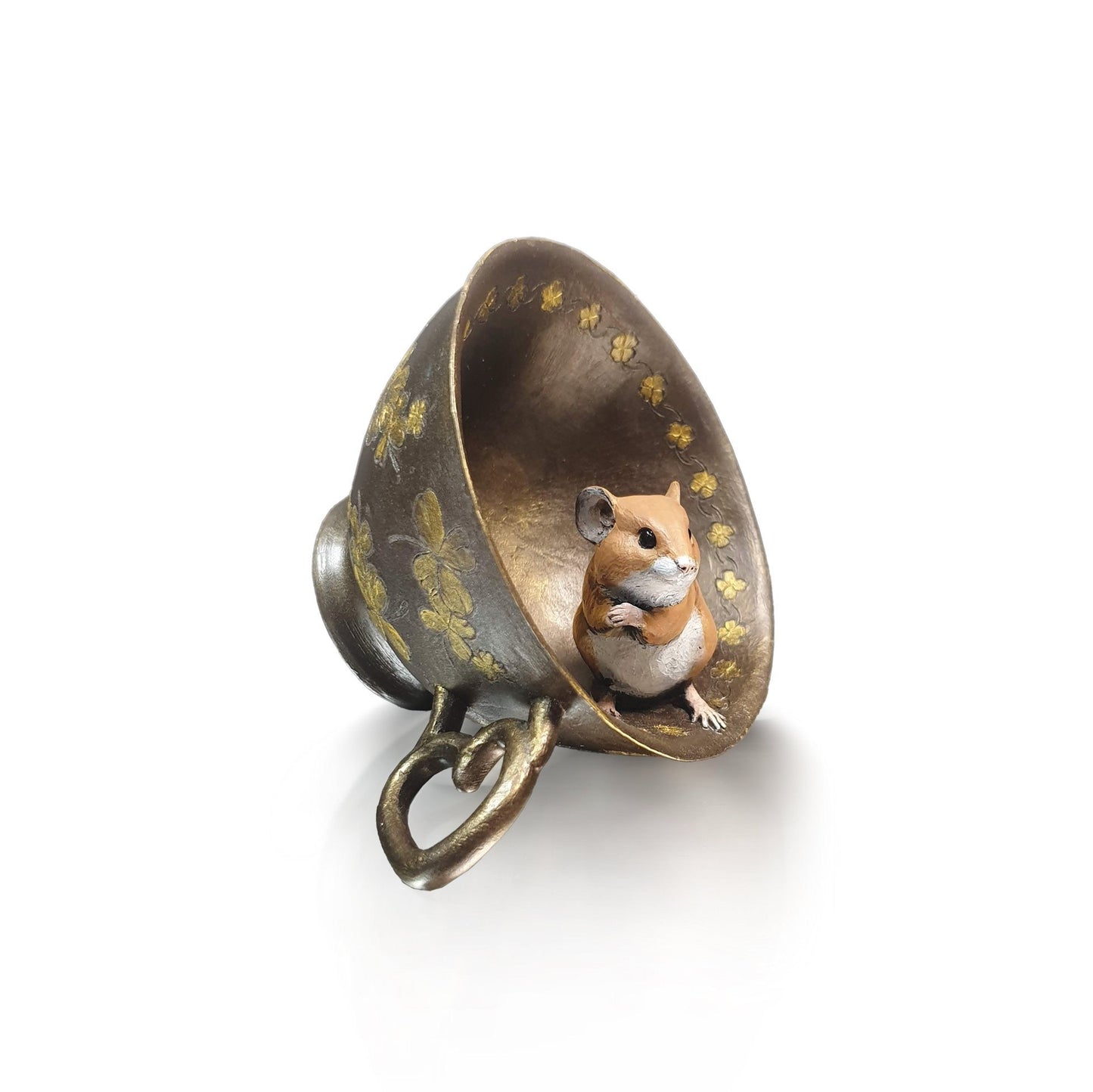 Mouse in Teacup Bronze Figurine by Michael Simpson (Richard Cooper)