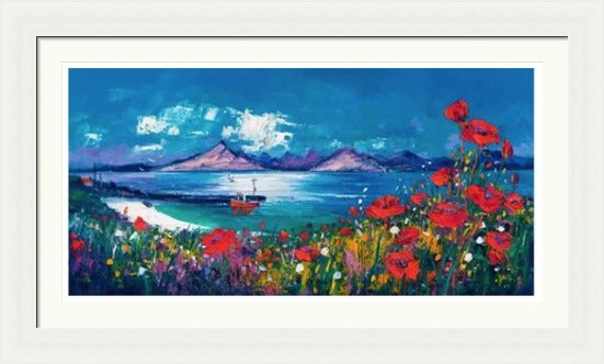 Poppies above Elgol Pier, Skye by Jean Feeney