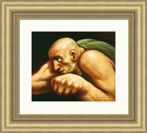 Boxer II by Peter Howson framed wall art print showing a dramatic boxer figure with expressive movement