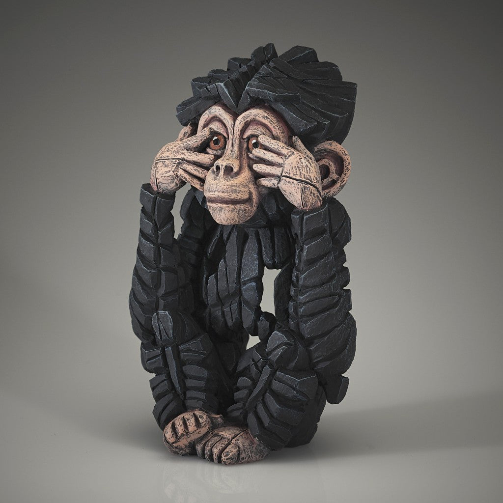 Baby Chimpanzee "See no Evil" - Edge Sculpture
