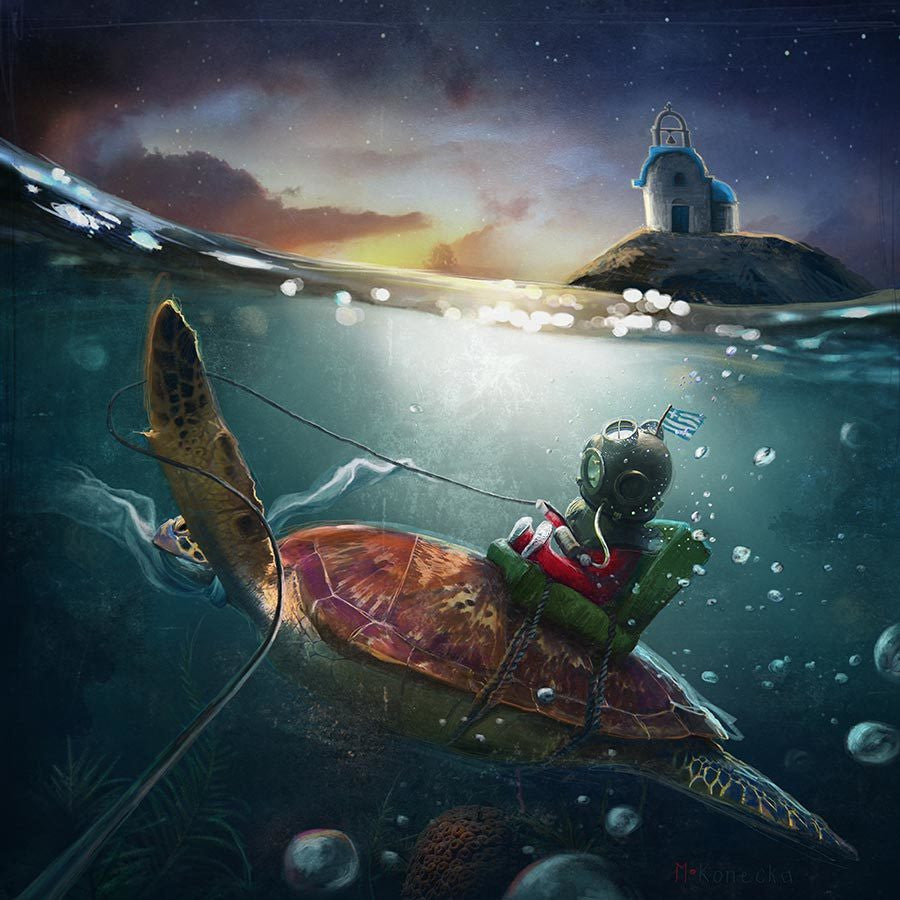 The Diving Lesson by Matylda Konecka by Matylda Konecka