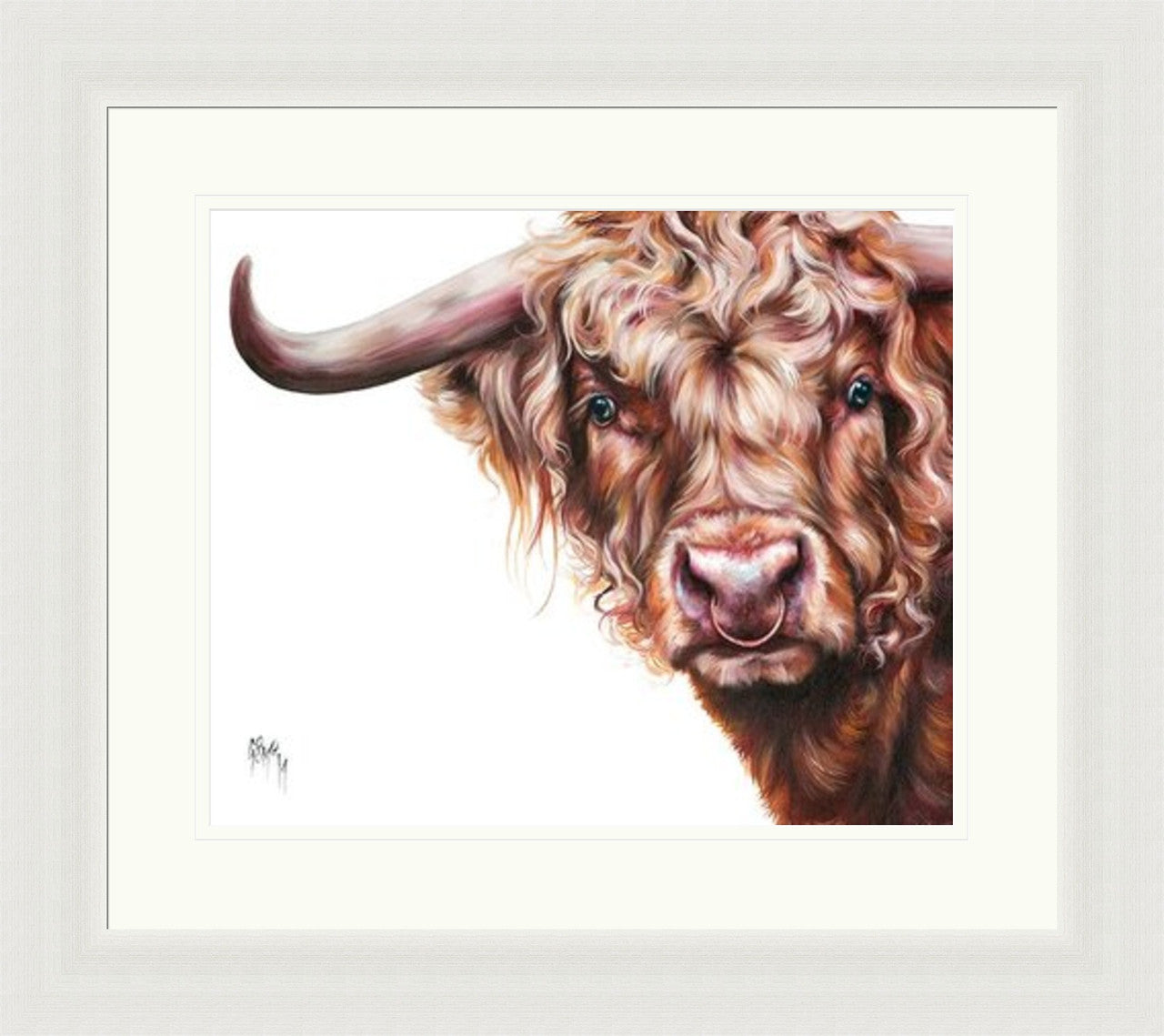 Stevie (Limited Edition) by Georgina McMaster framed wall art print featuring characterful animal portrait