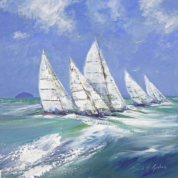 Sailing By Bass Rock by David M Graham