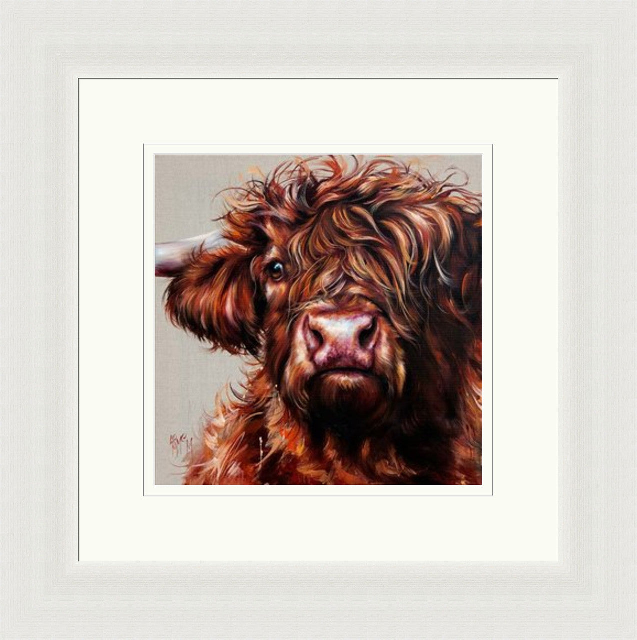 MacKenzie (Limited Edition) by Georgina McMaster framed wall art print featuring Highland animal portrait