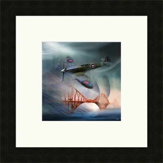 Spitfire over Forth Bridge by Esther Cohen - Petite