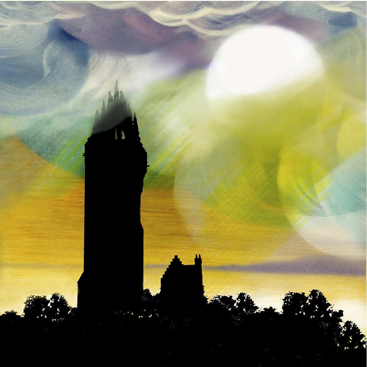 Tartan Skies over Wallace Monument by Esther Cohen