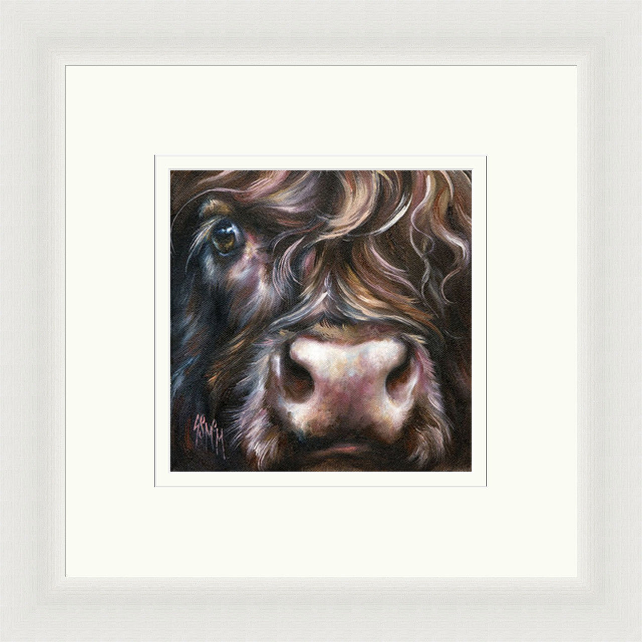 Claudia (Limited Edition) by Georgina McMaster framed wall art print featuring named animal portrait