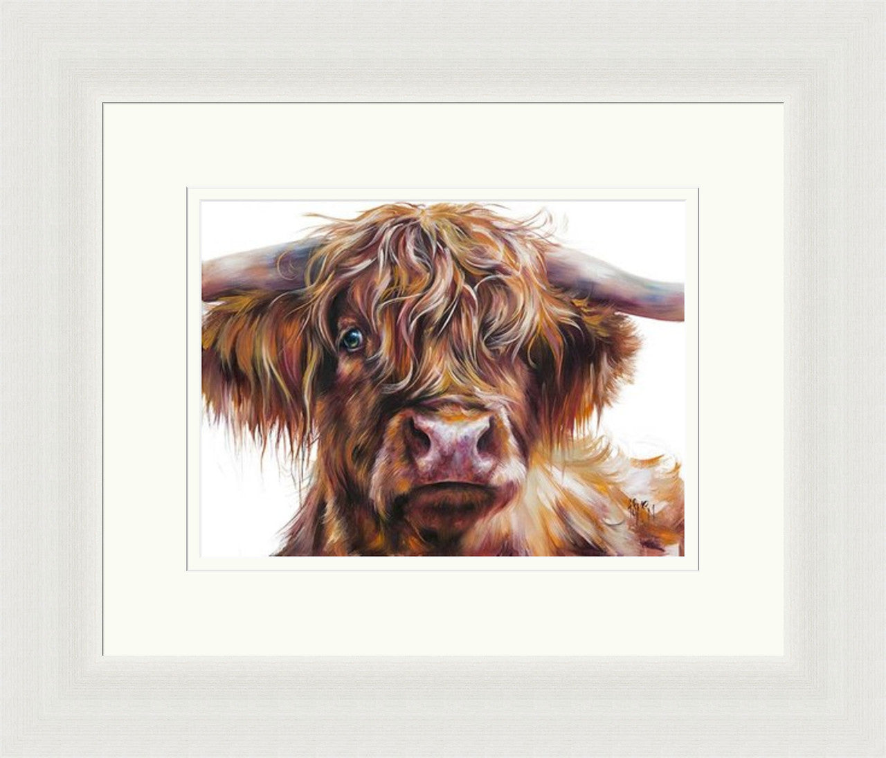 Morgan (Limited Edition) by Georgina McMaster framed wall art print featuring Highland animal portrait