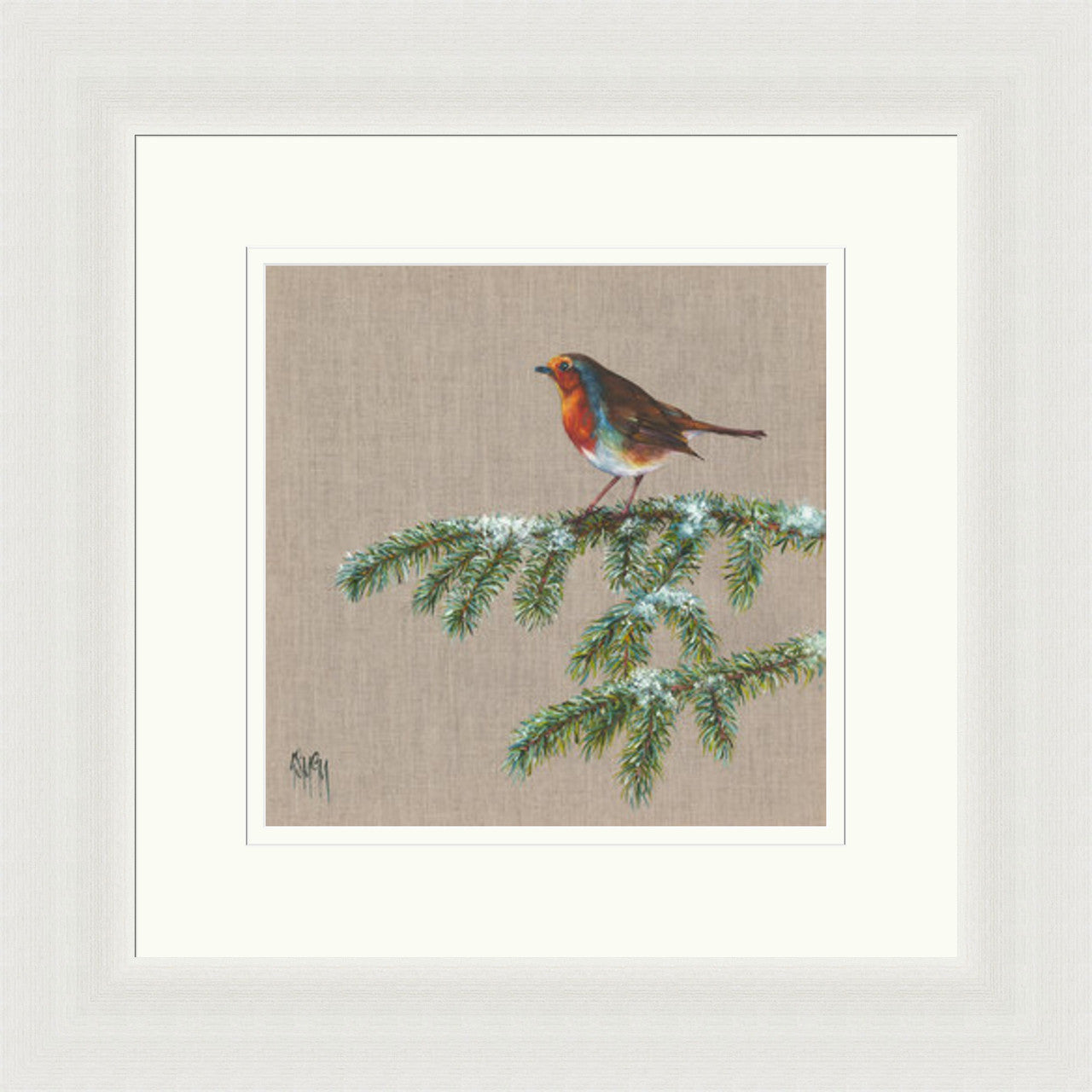 Joy To The World (Limited Edition) by Georgina McMaster framed wall art print featuring festive animal artwork