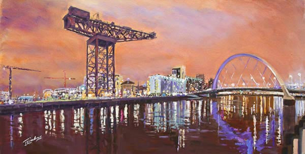 Evening Glow Clydeside  by James Somerville Lindsay - Petite
