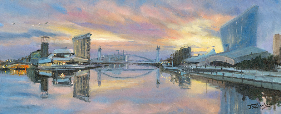 Morning on Salford Quays by James Somerville Lindsay