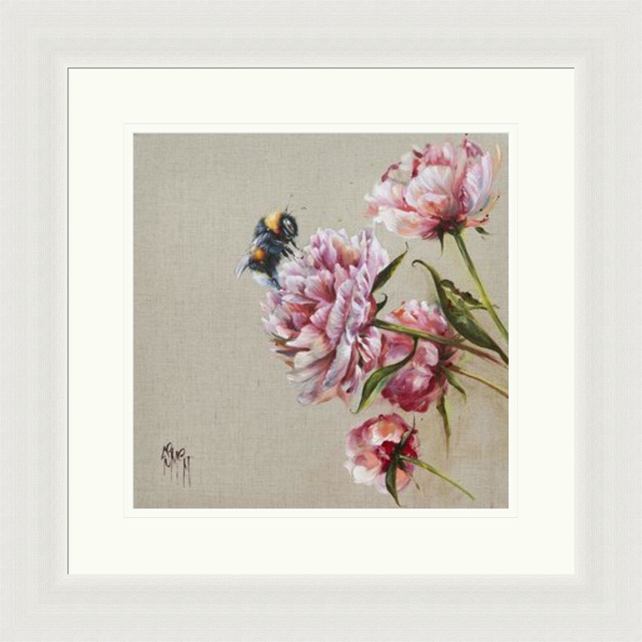 Flora and Fauna (Limited Edition) by Georgina McMaster framed wall art print featuring floral wildlife artwork
