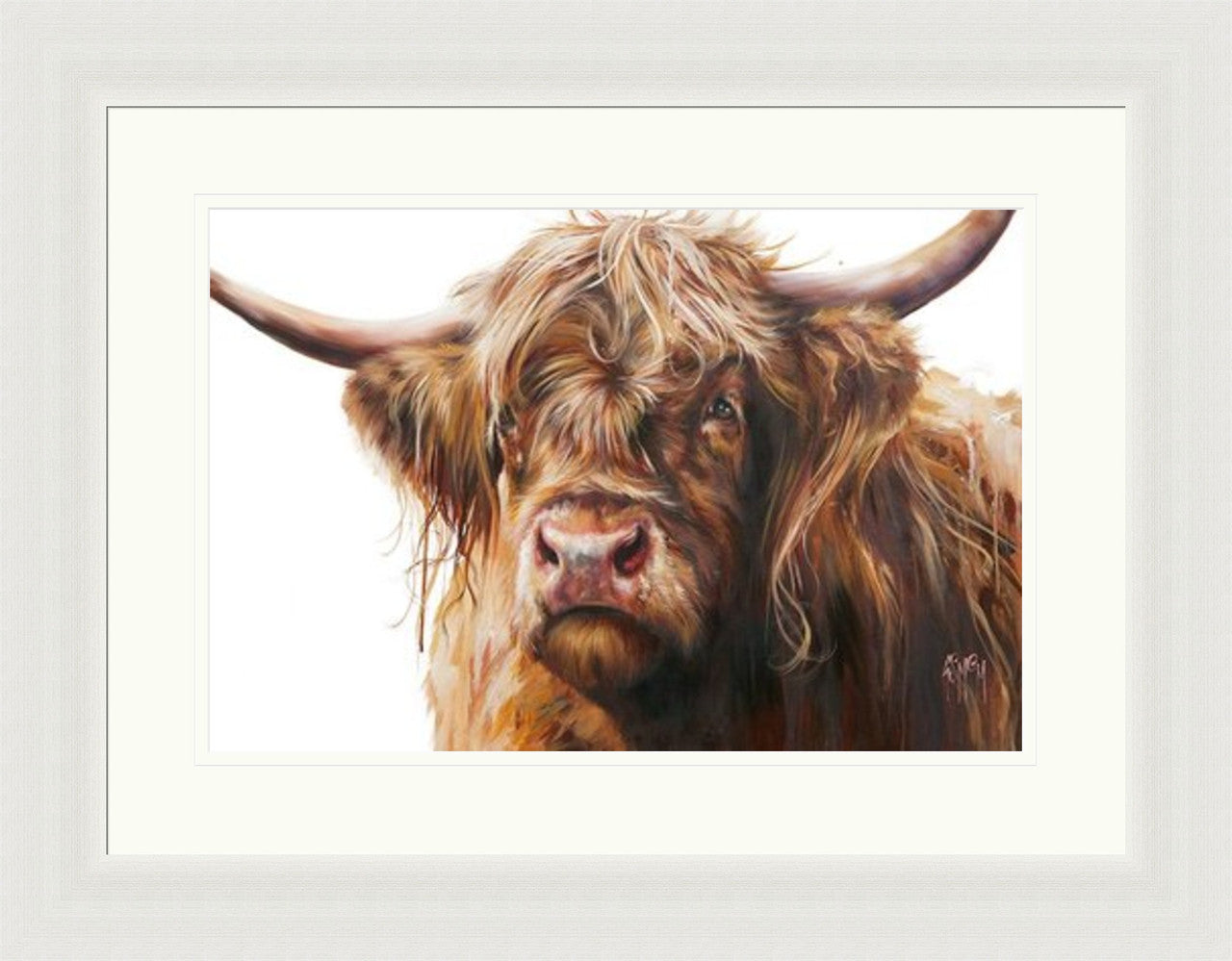 Drummond (Limited Edition) by Georgina McMaster framed wall art print featuring Highland animal portrait