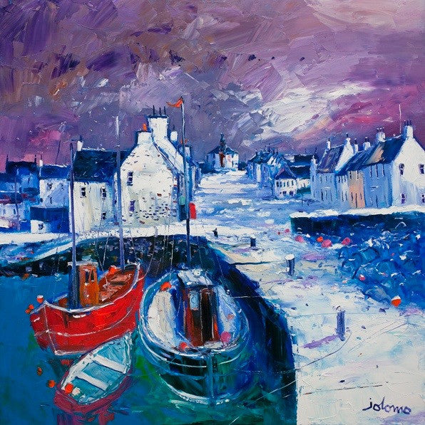 Snowstorm on the Round Kirk, Bowmore, Islay by Jolomo