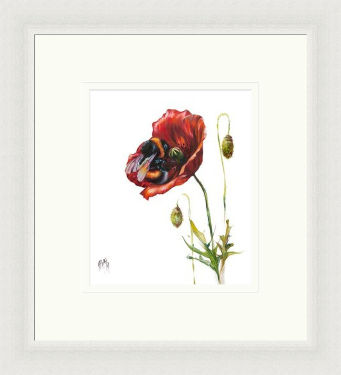 Poppy Love (Limited Edition) by Georgina McMaster framed wall art print featuring poppy and nature artwork