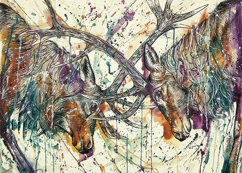 Abstract Stags by Tori Ratcliffe - Petite