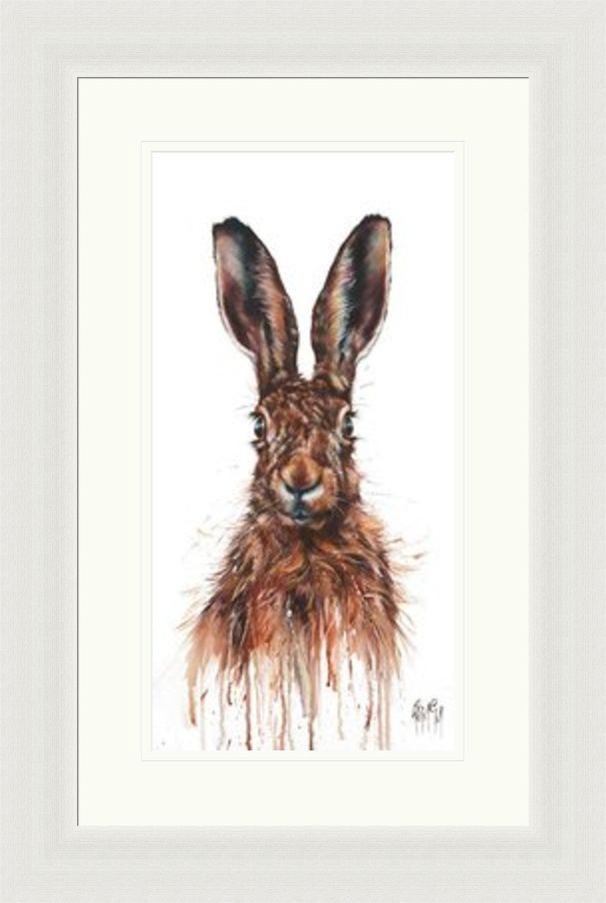 The Golden One (Limited Edition) by Georgina McMaster framed wall art print featuring gold-toned animal portrait