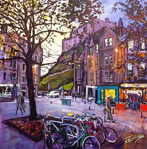 Evening Falls, Grassmarket by James Somerville Lindsay