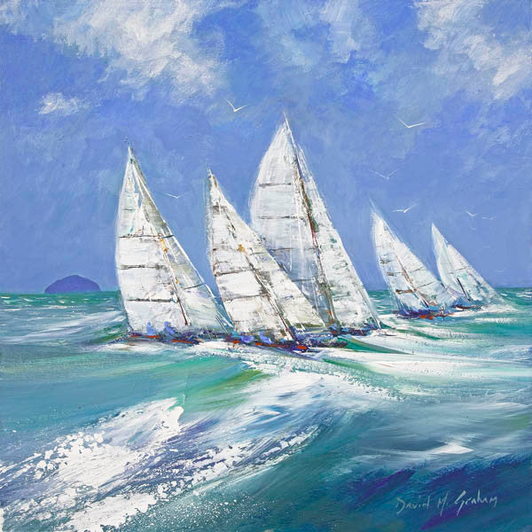Summer Sails Ailsa Craig by David M Graham