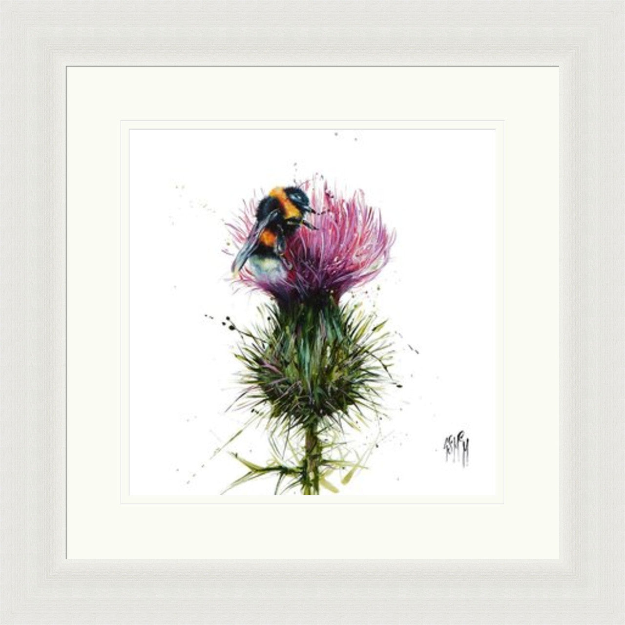 Highland Laddie (Limited Edition) by Georgina McMaster framed wall art print featuring Highland cow artwork
