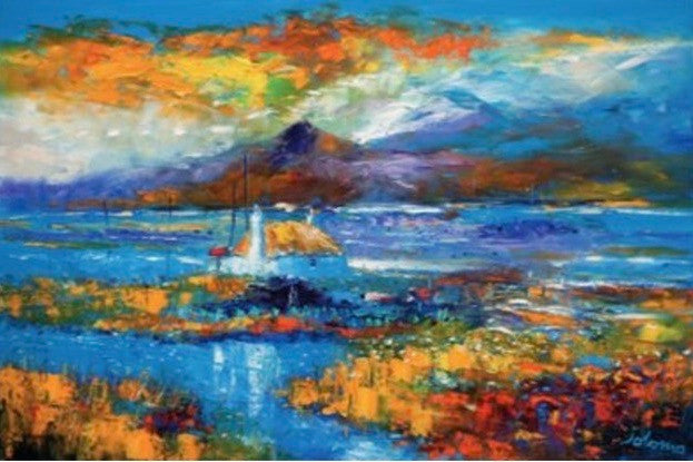 Wet Day Thatched Crofts Greenish South Uist by Jolomo