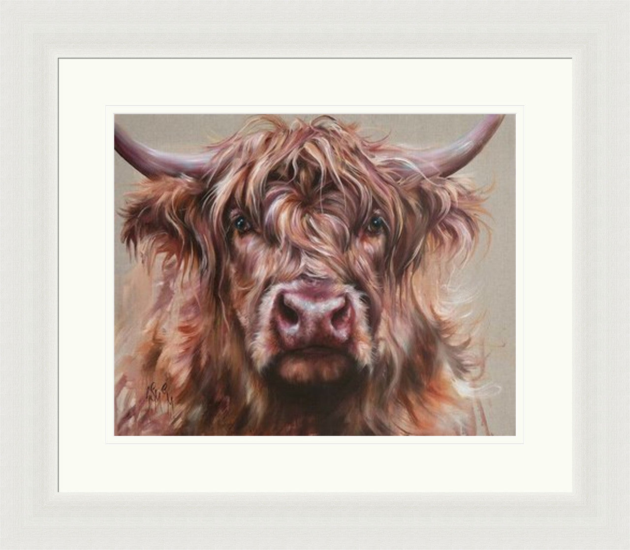 Goldilocks (Limited Edition) by Georgina McMaster framed wall art print featuring gold-toned animal portrait