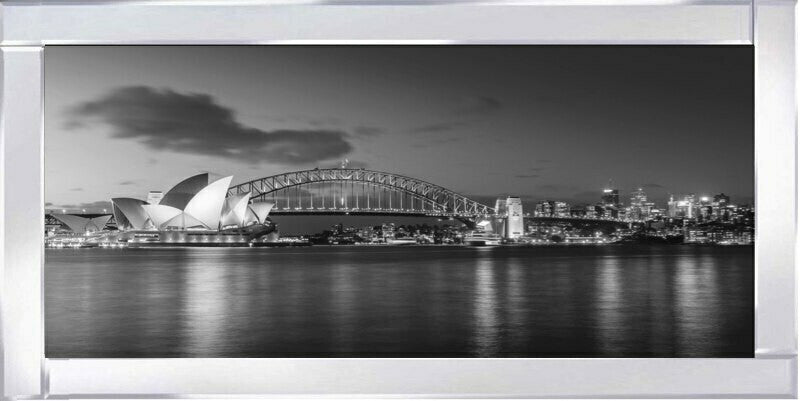 Nightfall Over Sydney Harbour - Black and White