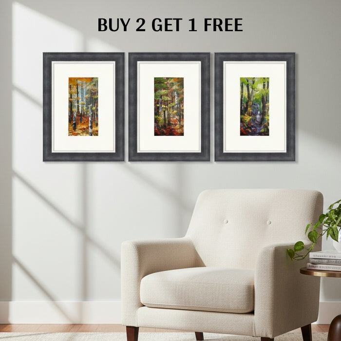 Forrest Mini Art Prints 3 for 2 by D.Campbell