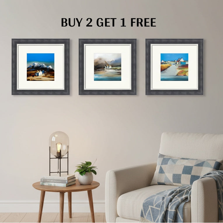 Colourful Scottish Mini Coastal Art 3 for 2 by Garry Brander