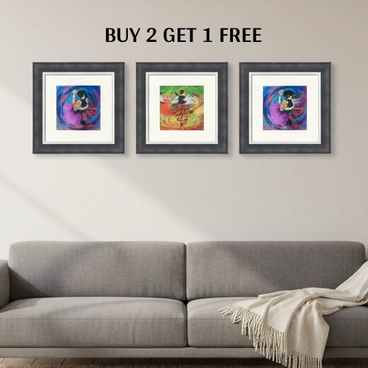 Dancing At The Wedding Mini Art Prints 3 for 2 by J.McCrorie