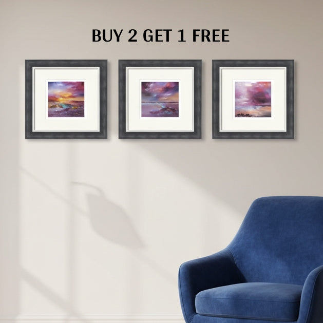 Blushing Pink Landscape Mini Art Prints 3 for 2 by L.Blackie