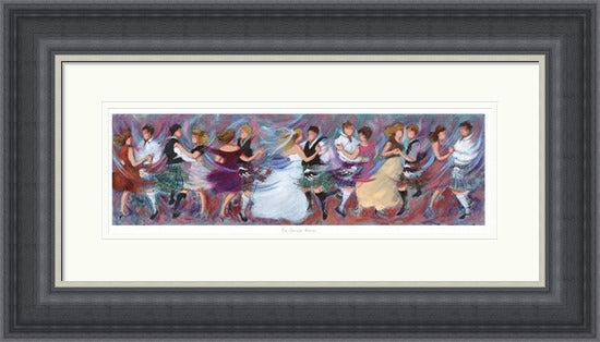 The Bridal Party Ceilidh Dancing Art Print by Janet McCrorie